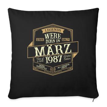 Mars 1987 Anniversaire Homme - Housse de coussin décorative 45 x 45 cm - noir - Devant