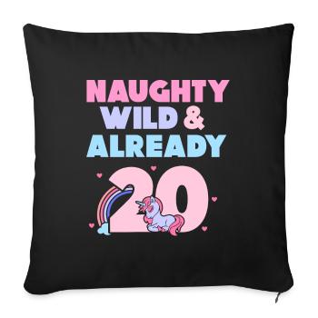 Geschenk 20 Jahre Geburtstag Mann Einhorn - Sofakissenbezug 45 x 45 cm - Schwarz - Vorne