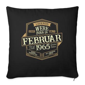 Februar 1965 Geburtstag Mann - Sofakissenbezug 45 x 45 cm - Schwarz - Vorne