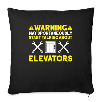 Elevator Fitter Elevator Mechanic Elevator Mechanic - Sofa pillowcase 17,3'' x 17,3'' (45 x 45 cm) - black - Front