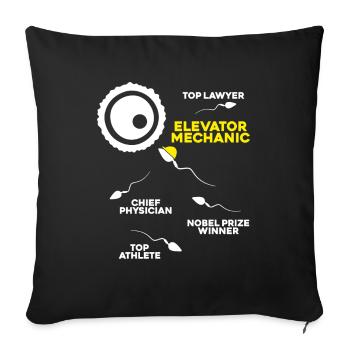 Elevator Fitter Elevator Mechanic Elevator Mechanic - Sofa pillowcase 17,3'' x 17,3'' (45 x 45 cm) - black - Front