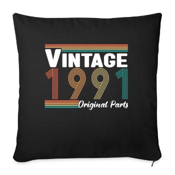 Vintage 1991 Original Parts Geschenkidee - Sofakissenbezug 45 x 45 cm - Schwarz - Vorne