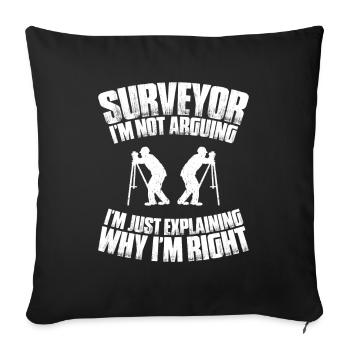 Vermessungstechniker Vermesser Land Surveyor - Sofa pillowcase 17,3'' x 17,3'' (45 x 45 cm) - black - Front