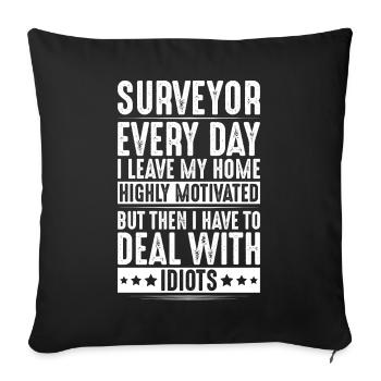 Vermessungstechniker Vermesser Land Surveyor - Sofa pillowcase 17,3'' x 17,3'' (45 x 45 cm) - black - Front