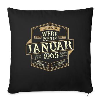 Januar 1965 Geburtstag Mann - Sofakissenbezug 45 x 45 cm - Schwarz - Vorne