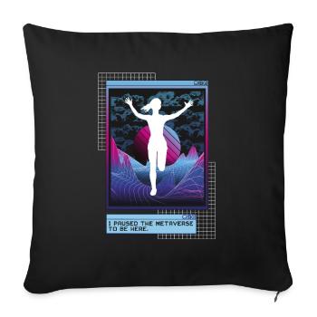 Vaporwave Metaverse Marathon, Trail Running - Housse de coussin décorative 45 x 45 cm - noir - Devant
