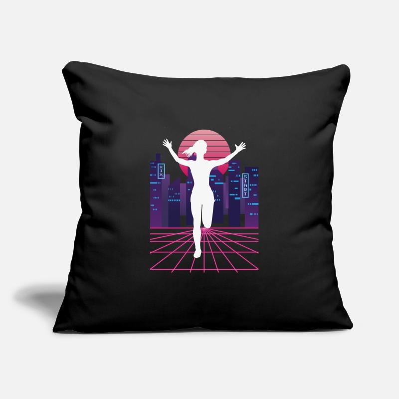 Vaporwave Synthwave Skyline Marathon, Trailrunning Sofakissenbezug 45 x 45 cm