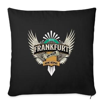 Frankfurt Franfurter Fans aufgepasst Hessen - Sofakissenbezug 45 x 45 cm - Schwarz - Vorne