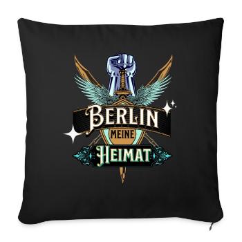 Berlin meine Heimat für Berliner und Berlin Fans - Sofakissenbezug 45 x 45 cm - Schwarz - Vorne
