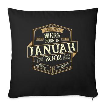 Janvier 2002 Anniversaire Homme - Housse de coussin décorative 45 x 45 cm - noir - Devant