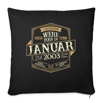 Janvier 2003 Anniversaire Homme - Housse de coussin décorative 45 x 45 cm - noir - Devant