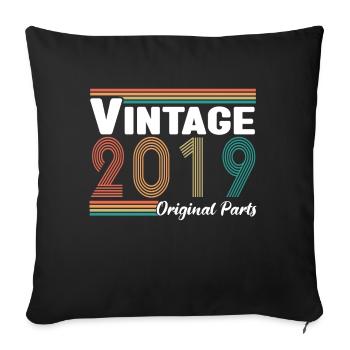 Vintage 2019 Jubiläum Retro Geschenk - Sofakissenbezug 45 x 45 cm - Schwarz - Vorne