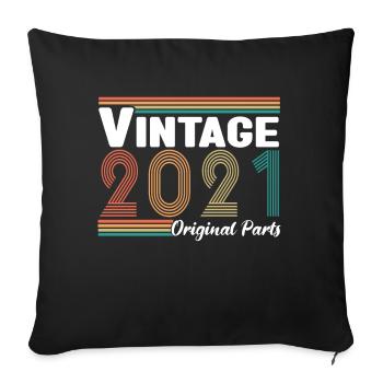 Vintage 2021 Vintage Anniversary Gift Idea 2021 - Sofa pillowcase 17,3'' x 17,3'' (45 x 45 cm) - black - Front