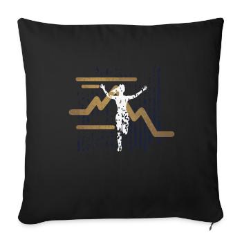 Marathon, coureur de trail running - Housse de coussin décorative 45 x 45 cm - noir - Devant
