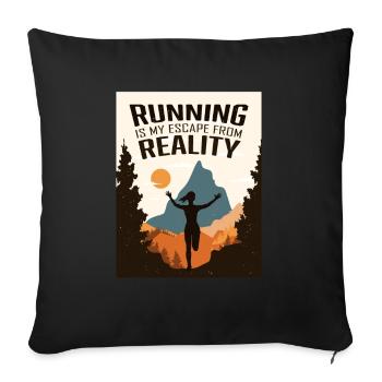 Marathon, Trail Running, Runner - Sofa pillowcase 17,3'' x 17,3'' (45 x 45 cm) - black - Front