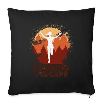 Marathon, Trail Running, Runner - Sofa pillowcase 17,3'' x 17,3'' (45 x 45 cm) - black - Front
