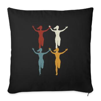 Retro Marathon, Trail Running - Sofa pillowcase 17,3'' x 17,3'' (45 x 45 cm) - black - Front