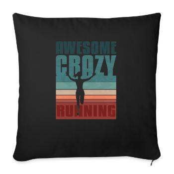 Retro Marathon, Trail Running - Sofa pillowcase 17,3'' x 17,3'' (45 x 45 cm) - black - Front