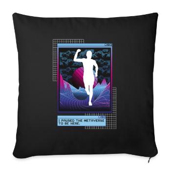 Vaporwave Metaverse Marathon, Trail Running - Housse de coussin décorative 45 x 45 cm - noir - Devant