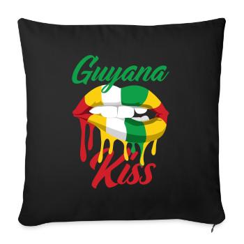 Guyana Guyana Baiser Drôle Cadeau Guyanais - Housse de coussin décorative 45 x 45 cm - noir - Devant