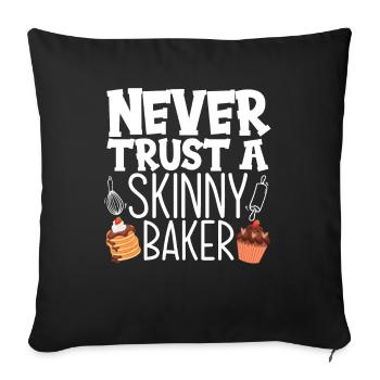 Funny Hobby Baker Gift - Sofa pillowcase 17,3'' x 17,3'' (45 x 45 cm) - black - Front