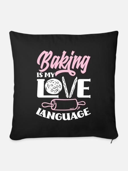 Lustiges Hobby Bäcker Geschenk - Sofakissenbezug 45 x 45 cm - Schwarz