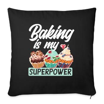 Funny Hobby Baker Gift - Sofa pillowcase 17,3'' x 17,3'' (45 x 45 cm) - black - Front