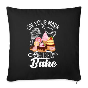Funny Hobby Baker Gift - Sofa pillowcase 17,3'' x 17,3'' (45 x 45 cm) - black - Front