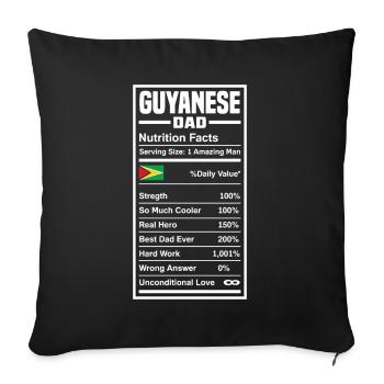 Guyanese father Guyana Guyanese father - Sofa pillowcase 17,3'' x 17,3'' (45 x 45 cm) - black - Front