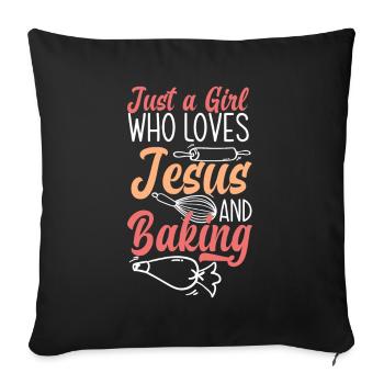 Funny Hobby Baker Gift - Sofa pillowcase 17,3'' x 17,3'' (45 x 45 cm) - black - Front