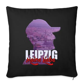 Leipzig mein Liebe Stadt Leipzig Design - Sofakissenbezug 45 x 45 cm - Schwarz - Vorne