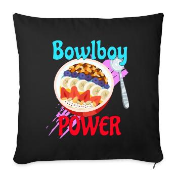 Bowlboy power for lovers of a good bowl - Sofa pillowcase 17,3'' x 17,3'' (45 x 45 cm) - black - Front