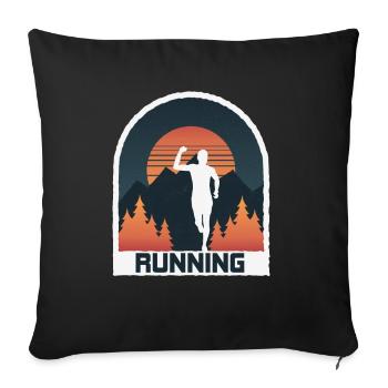 Marathon, TrailRunning Runner - Sofa pillowcase 17,3'' x 17,3'' (45 x 45 cm) - black - Front