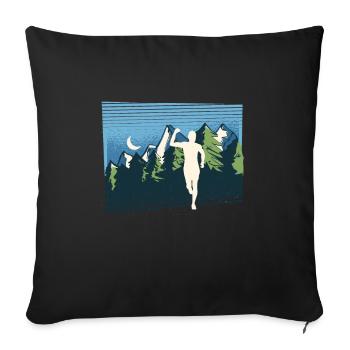 Marathon, TrailRunning Runner - Sofa pillowcase 17,3'' x 17,3'' (45 x 45 cm) - black - Front