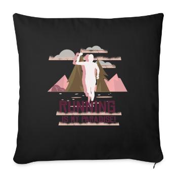 Marathon, TrailRunning Runner - Sofa pillowcase 17,3'' x 17,3'' (45 x 45 cm) - black - Front