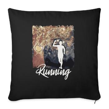 Marathon, TrailRunning Runner - Sofa pillowcase 17,3'' x 17,3'' (45 x 45 cm) - black - Front