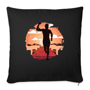Marathon, TrailRunning Runner - Sofa pillowcase 17,3'' x 17,3'' (45 x 45 cm) - black - Front