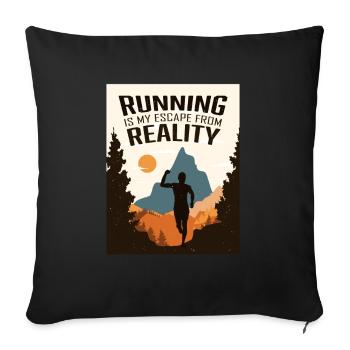 Marathon, Trail Running, Runners - Sofa pillowcase 17,3'' x 17,3'' (45 x 45 cm) - black - Front