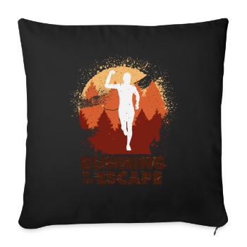 Marathon, Trail Running, Runners - Sofa pillowcase 17,3'' x 17,3'' (45 x 45 cm) - black - Front
