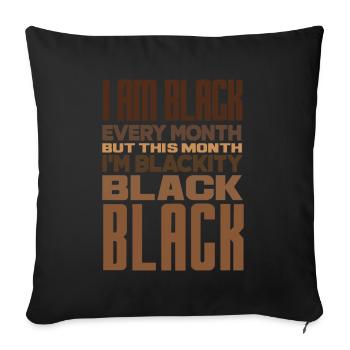 Melanin African American African American Woman - Sofa pillowcase 17,3'' x 17,3'' (45 x 45 cm) - black - Front