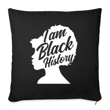 Melanin African American African American Woman - Sofa pillowcase 17,3'' x 17,3'' (45 x 45 cm) - black - Front
