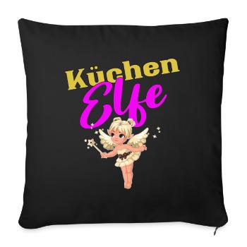 Küchen Elfe Shirt Design für eine gute Köchin - Sofakissenbezug 45 x 45 cm - Schwarz - Vorne