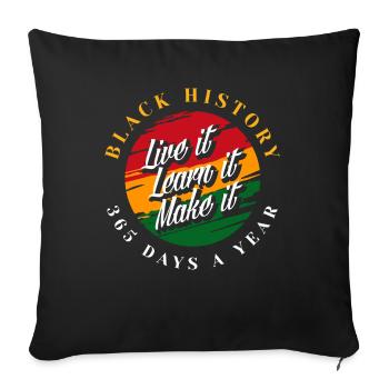 Melanin African American African American Woman - Sofa pillowcase 17,3'' x 17,3'' (45 x 45 cm) - black - Front