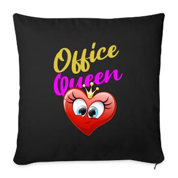 Office Queen Heart colles Design für das Büro - Sofakissenbezug 45 x 45 cm - Schwarz - Vorne