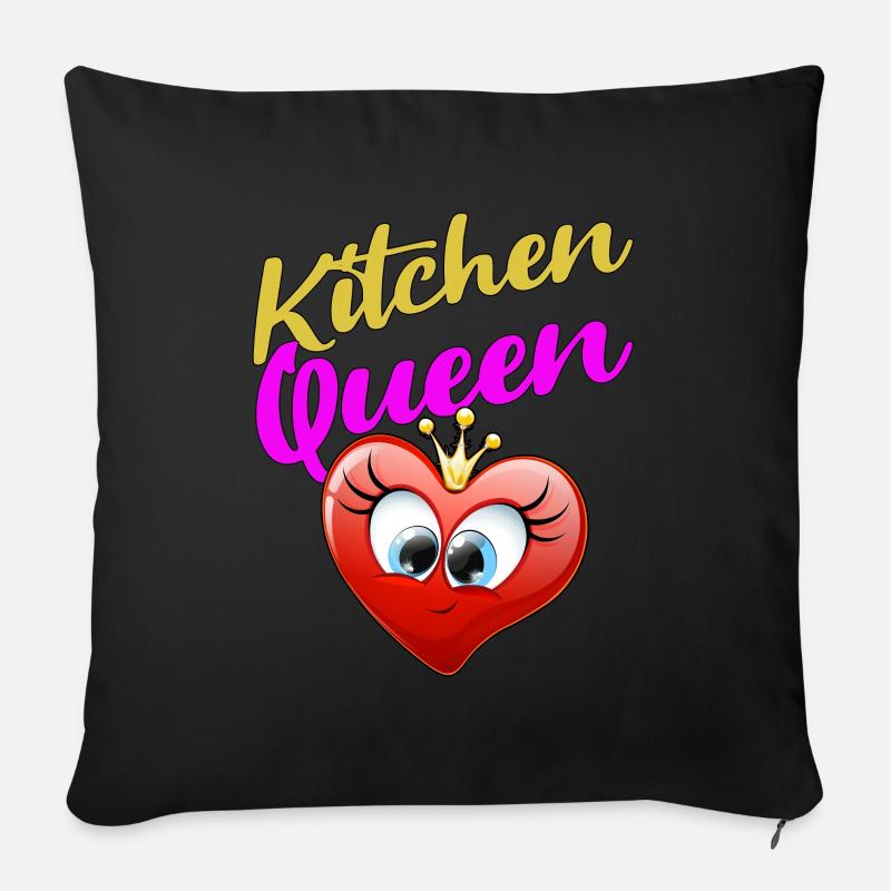Kitchen Queen gift cool design - Sofa pillowcase 17,3'' x 17,3'' (45 x 45 cm) - black
