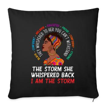Melanin African American African American Woman - Sofa pillowcase 17,3'' x 17,3'' (45 x 45 cm) - black - Front