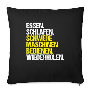 Baugeräteführer Kranführer Baggerfahrer Baugeräte - Sofakissenbezug 45 x 45 cm - Schwarz - Vorne