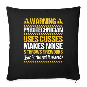 Pyrotechnicien Feux d’artifice Pyrotechnie Pyrotechnicien - Housse de coussin décorative 45 x 45 cm - noir - Devant