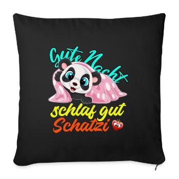 schlaf gut Gute Nacht design zum schlafen - Sofakissenbezug 45 x 45 cm - Schwarz - Vorne