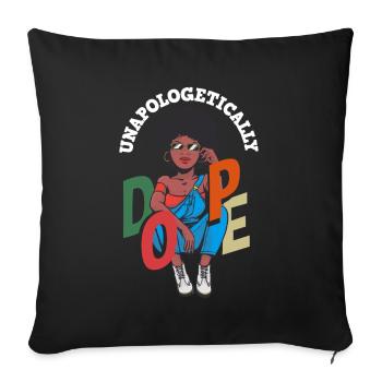 Melanin African American African American Woman - Sofa pillowcase 17,3'' x 17,3'' (45 x 45 cm) - black - Front
